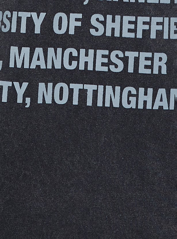 URB_N Men Iron Maiden Print Oversized T-shirt