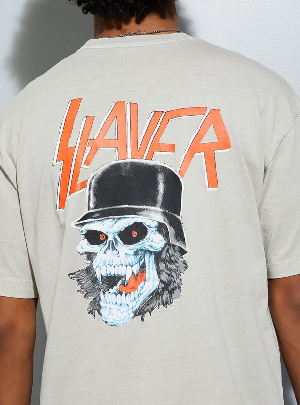 Slayer Tシャツ Buy URB_N Men Oversized Slayer Printed T-shirt Online at just Rs