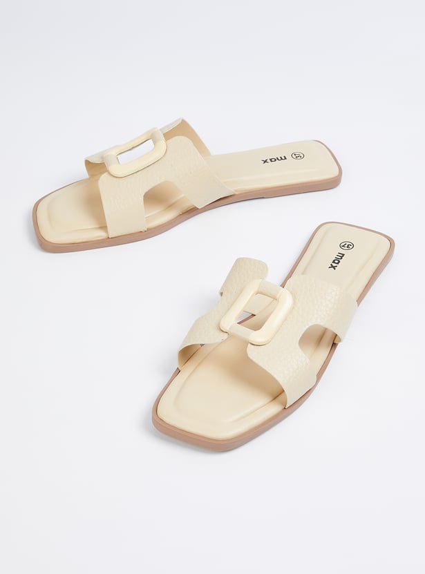 Women Slip-On Buckle Flats