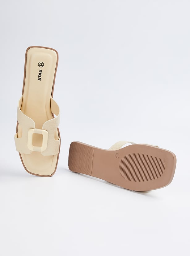 Women Slip-On Buckle Flats