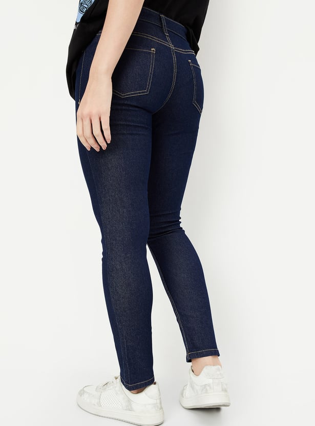 Women Solid Pencil Fit Jeans