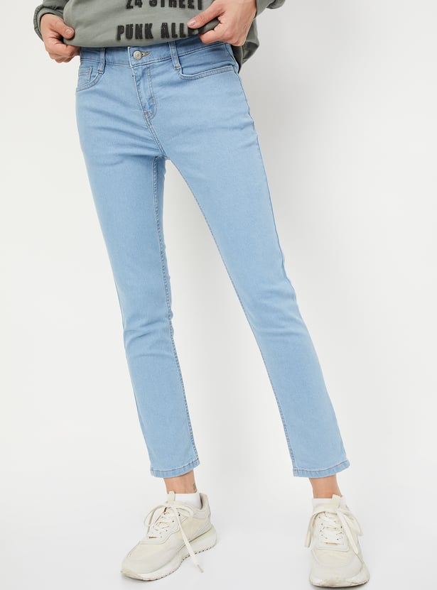 Women Washed Pencil Fit Jeans