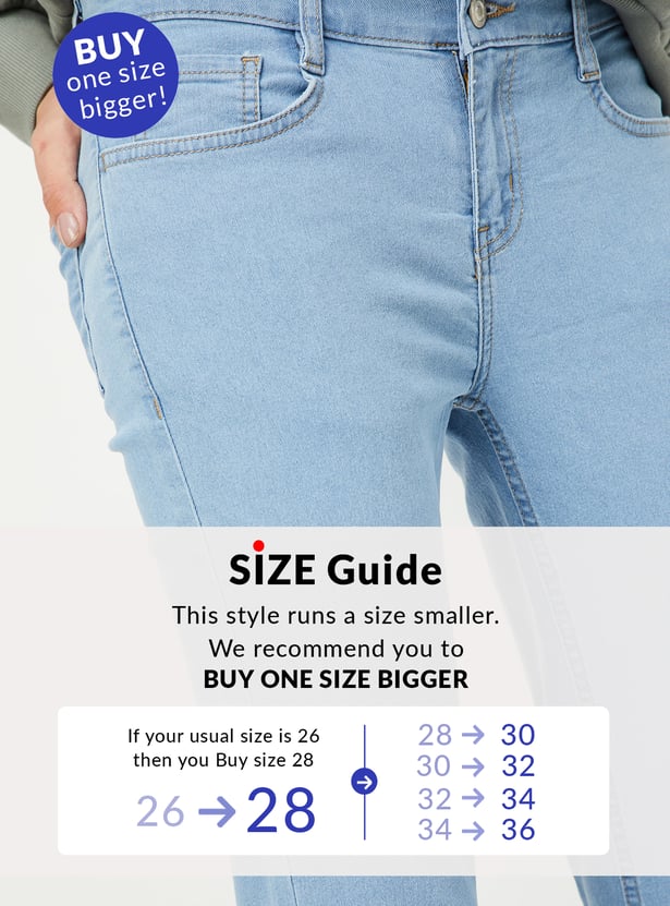 Women Washed Pencil Fit Jeans