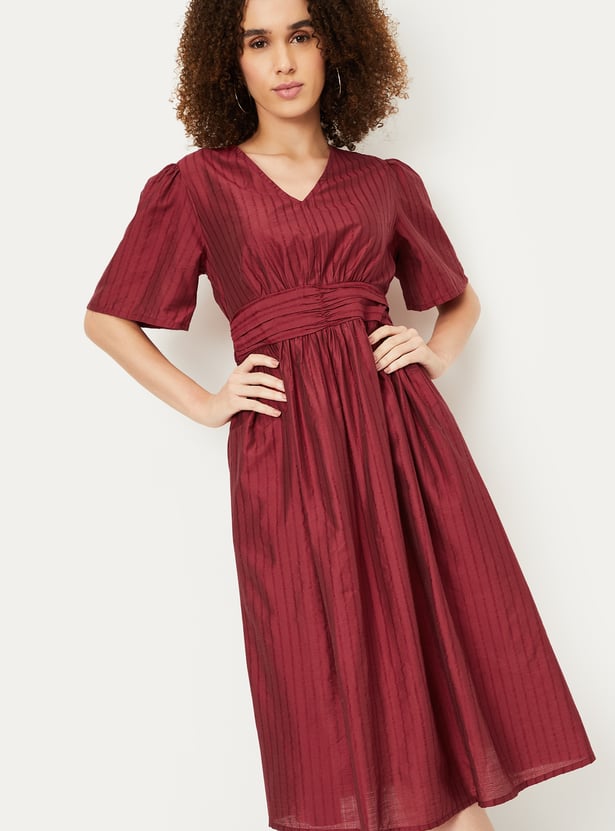 Kalki x Max Women Striped Fit & Flare Dress