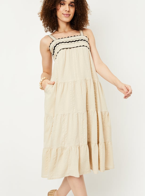 Kalki x Max Women Striped Tiered Dress