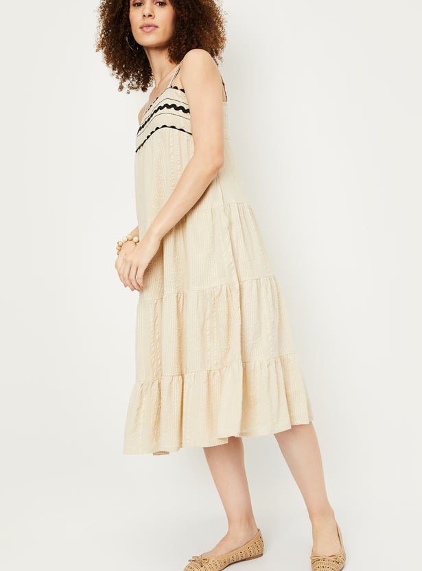 Kalki x Max Women Striped Tiered Dress