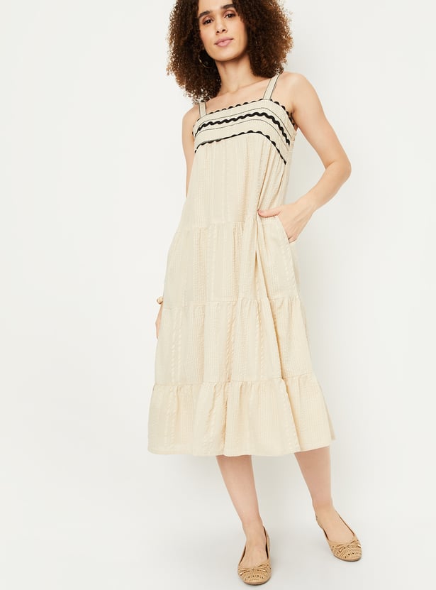 Kalki x Max Women Striped Tiered Dress