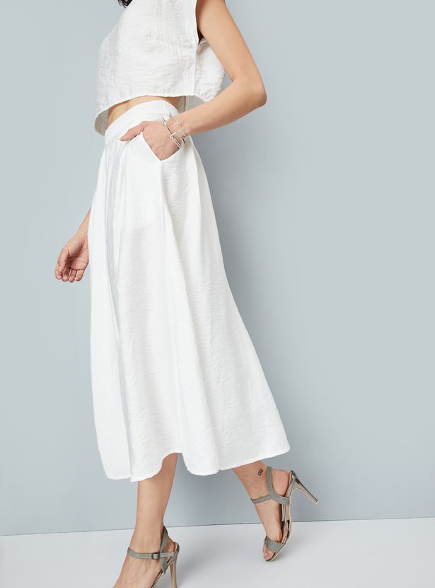 Women Solid A-Line Skirt
