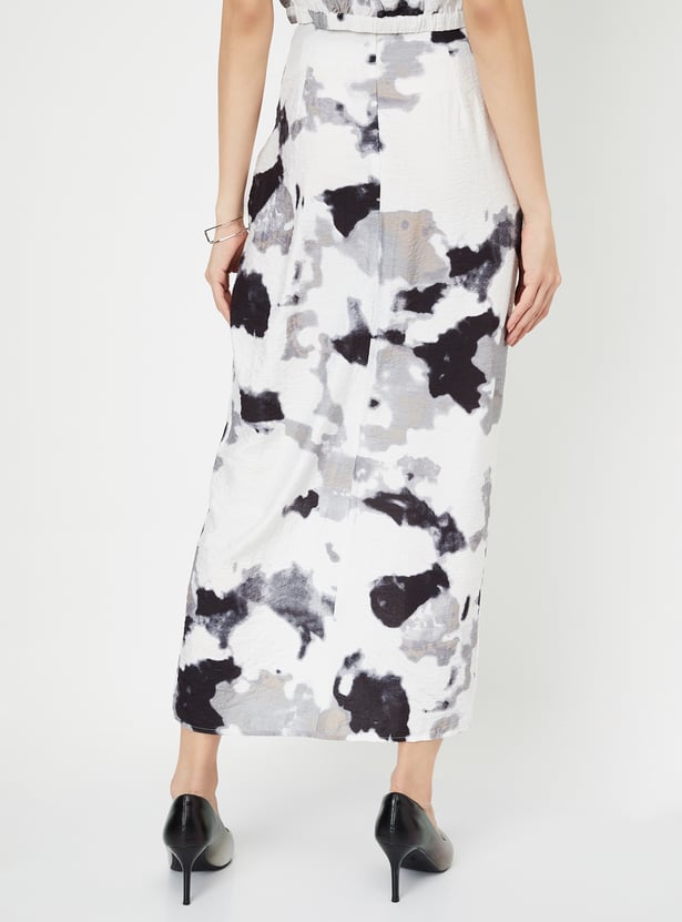 Women Printed Draped Skirt