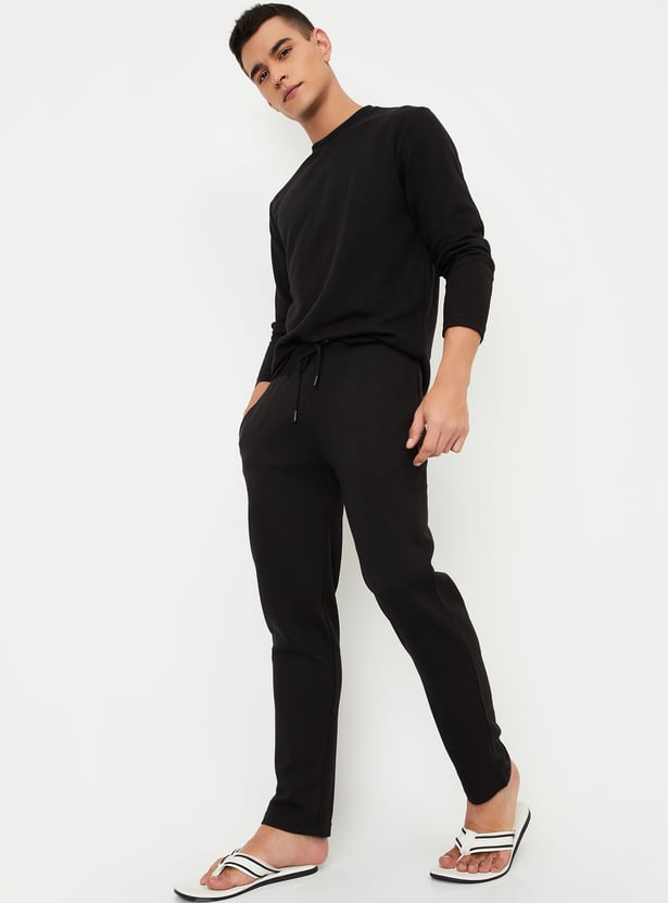 Men Knit Thermal Track Pants