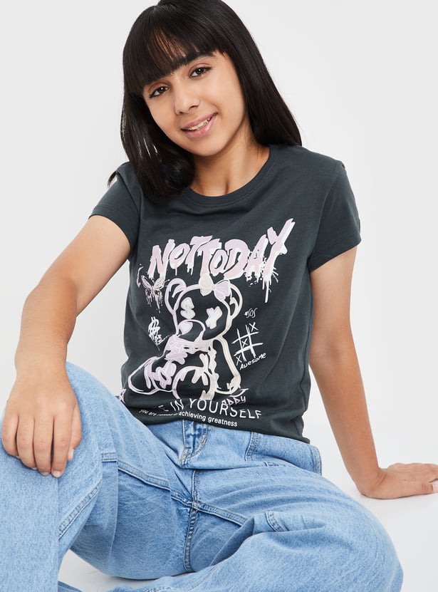 Girls Graphic Print T-shirt