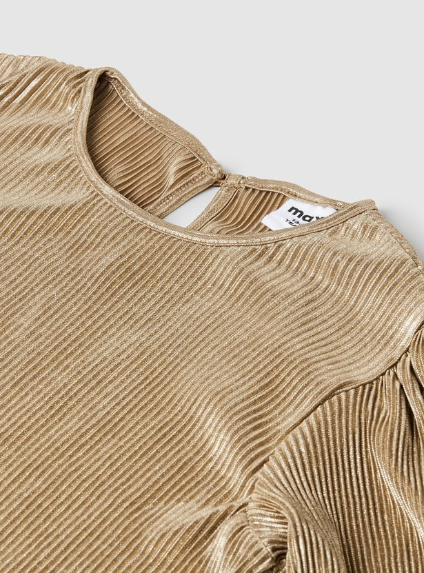 Girls Ribbed Metallic Top