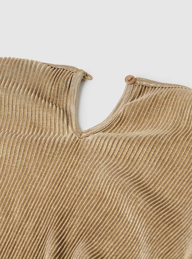 Girls Ribbed Metallic Top