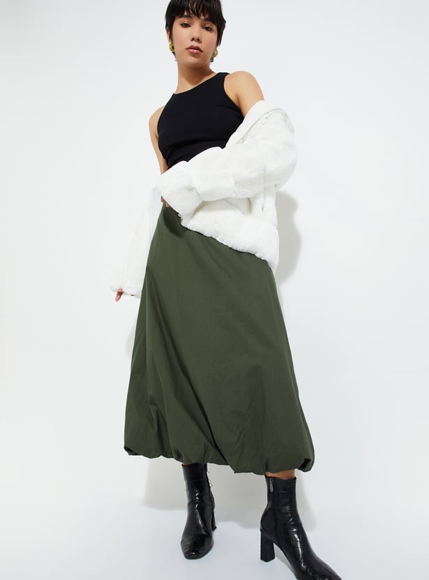 URB_N Women Solid Bubble Skirt