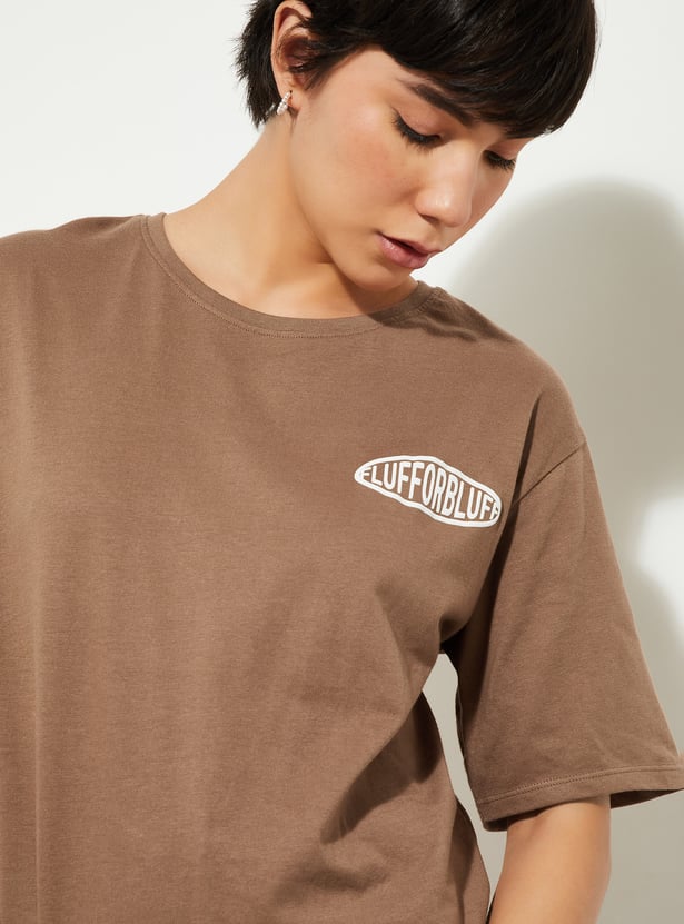 URB_N Women Oversized Back Graphic T-shirt