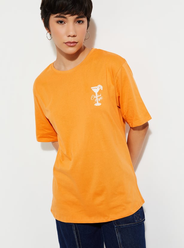 URB_N Women Oversized Back Printed T-shirt