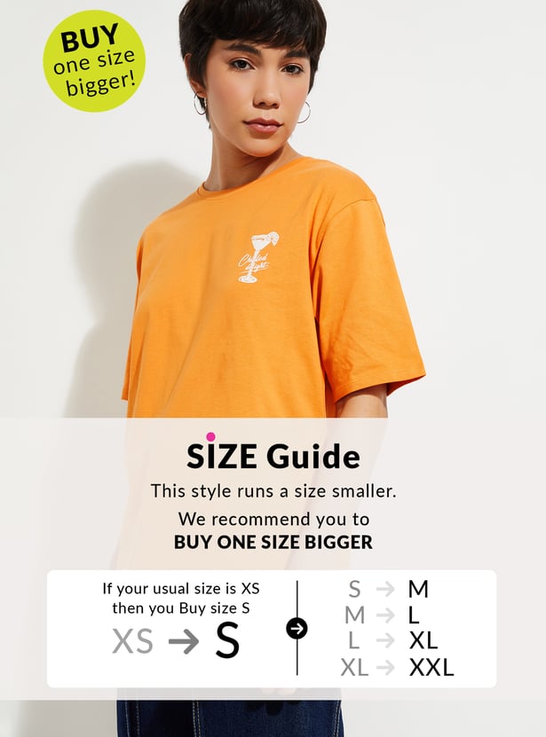 URB_N Women Oversized Back Printed T-shirt