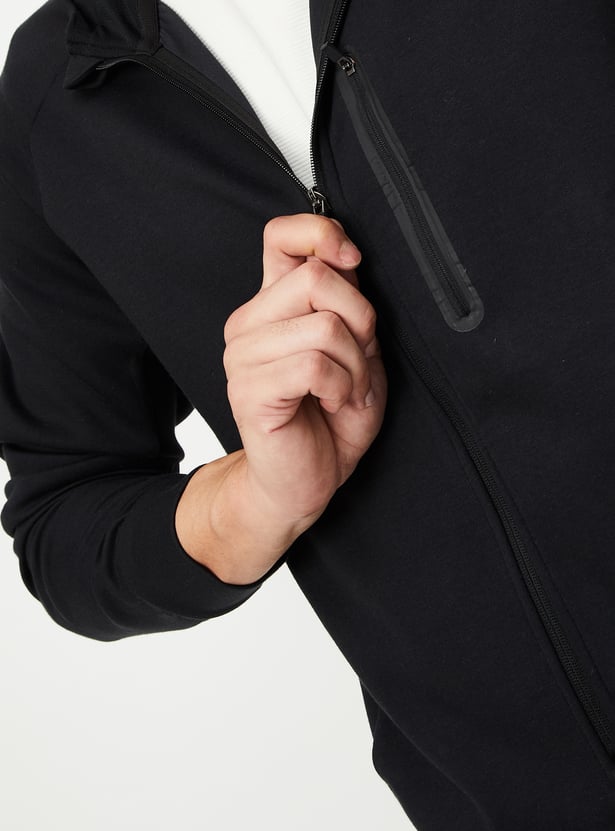 Men Solid Hooded Sweatshirt