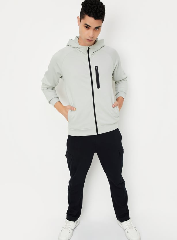 Men Solid Hooded Sweatshirt