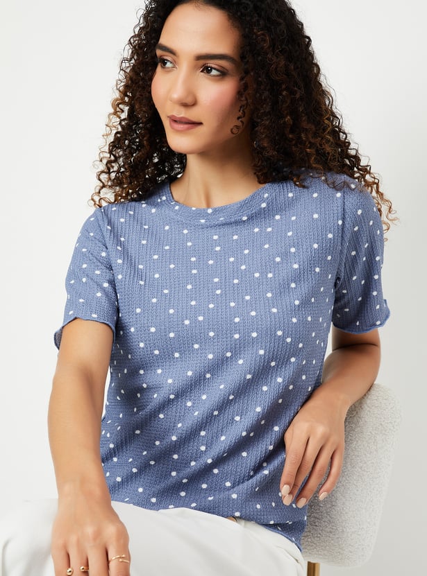 Women Polka Dot Print T-shirt