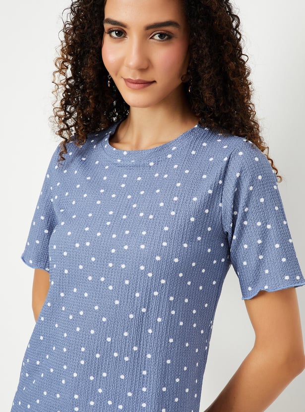 Women Polka Dot Print T-shirt