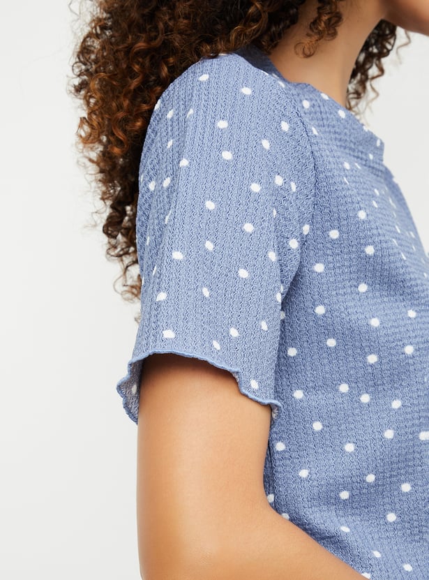 Women Polka Dot Print T-shirt