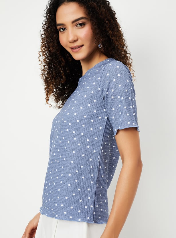 Women Polka Dot Print T-shirt