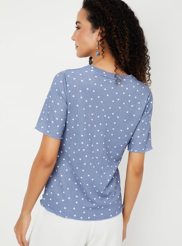 Women Polka Dot Print T-shirt