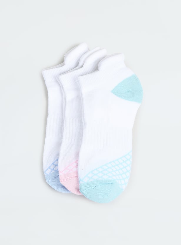 Girls Colourblock Ankle Length Socks - Pack of 3