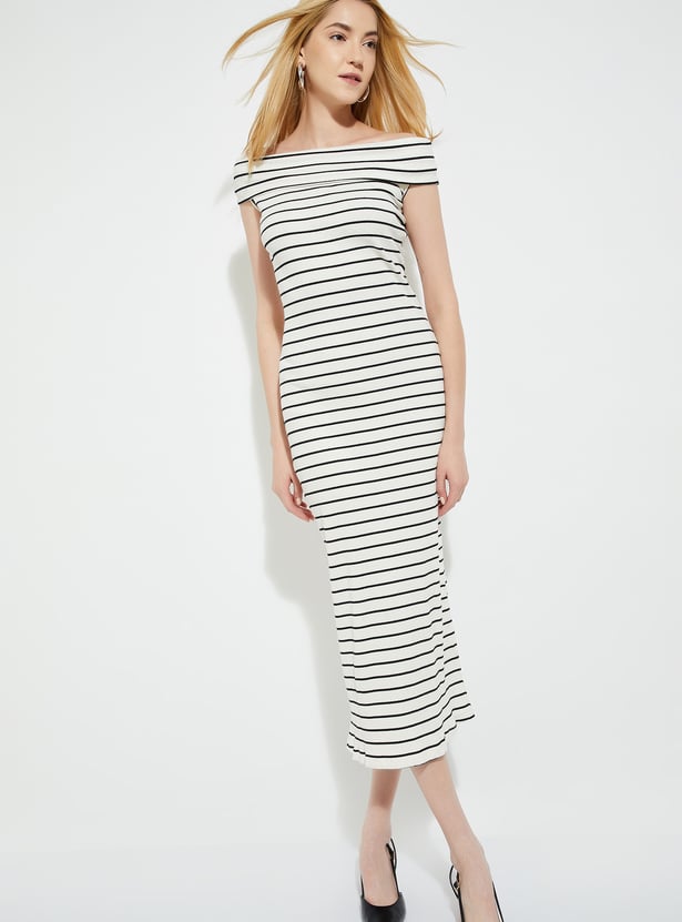 ALAYA F x URB_N Women Striped Bodycon Dress