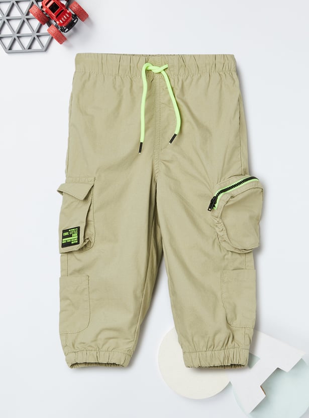 Boys Solid Cargo Joggers