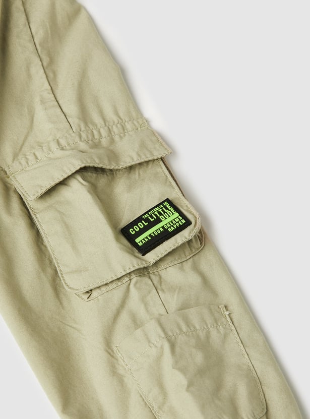 Boys Solid Cargo Joggers