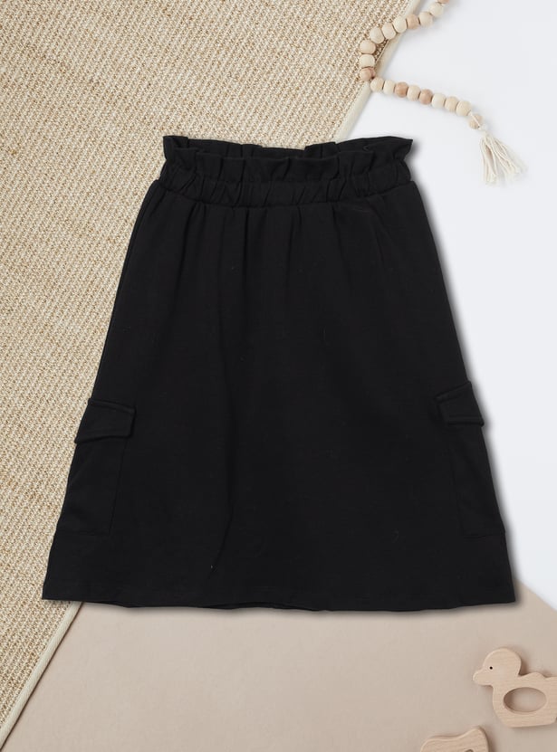 Girls Solid Mini Skirt