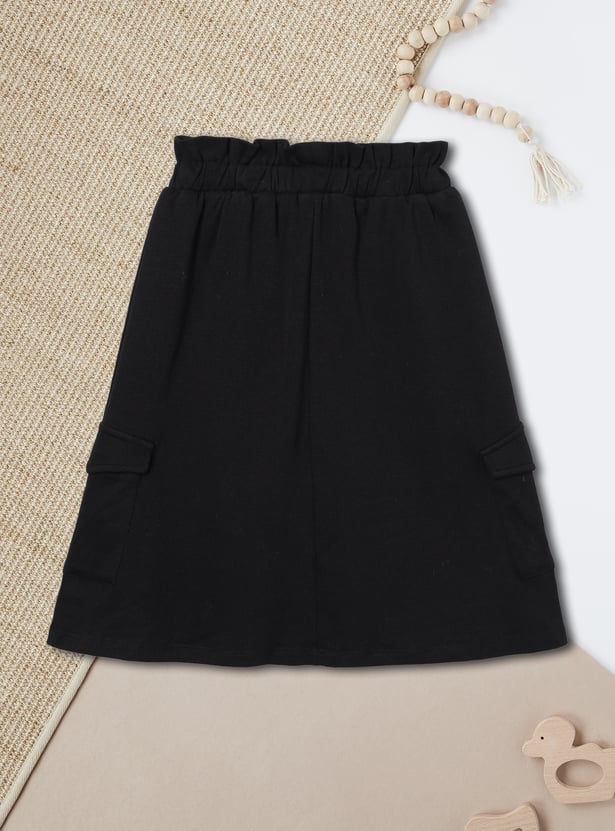 Girls Solid Mini Skirt