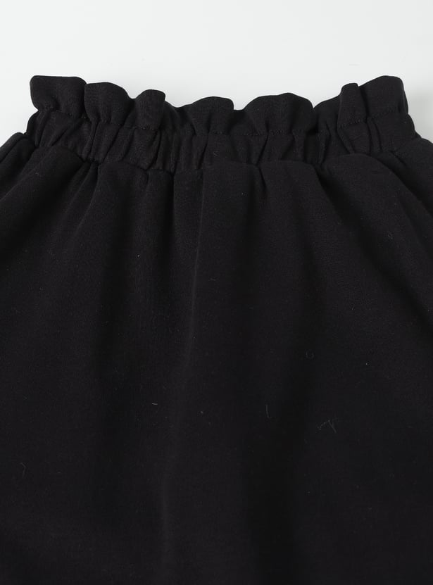 Girls Solid Mini Skirt