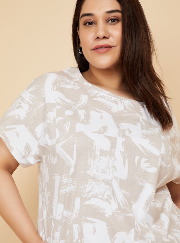 Women Abstract Printed T-shirt