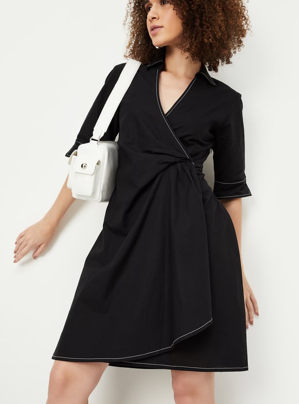 Kalki x Max Women Solid Wrap Dress