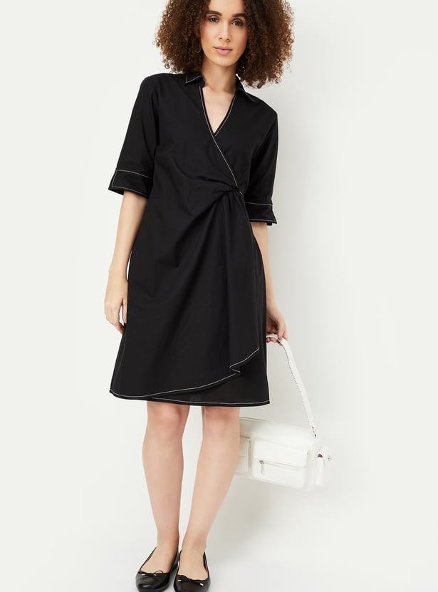 Kalki x Max Women Solid Wrap Dress