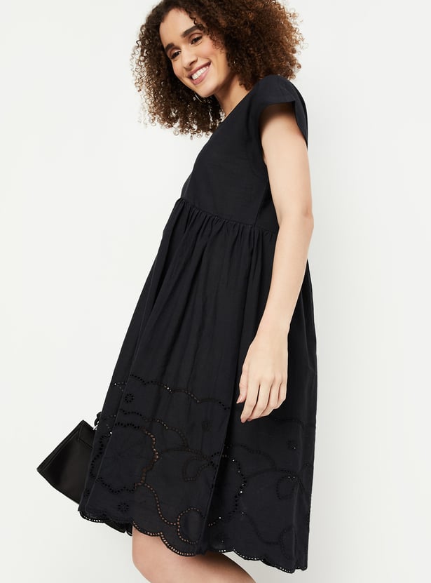 Women Schiffli A-line Dress