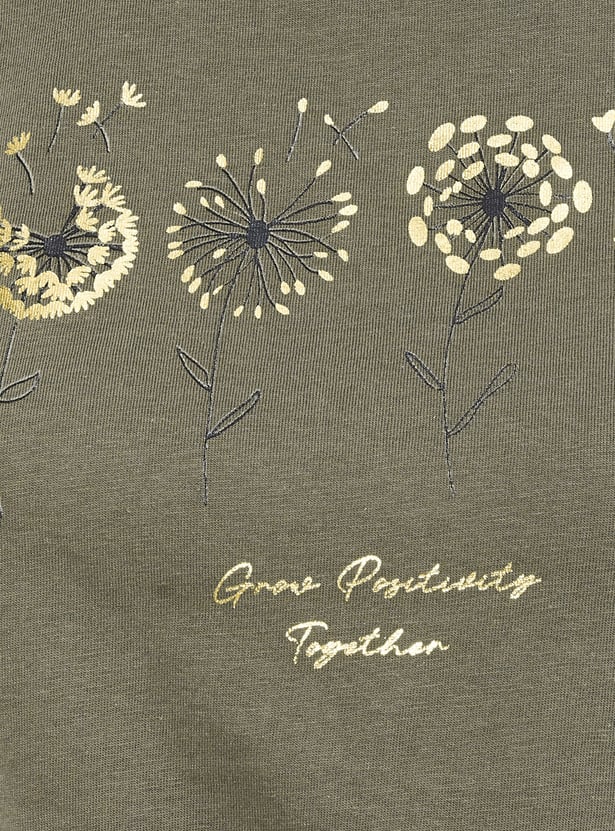 Women Foil Print T-shirt