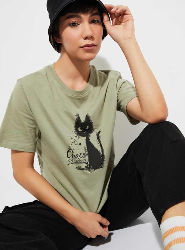 URB_N Women Relaxed Fit Graphic T-shirt