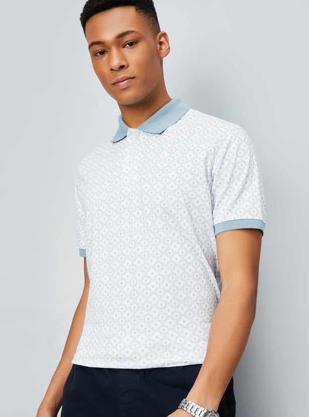 Polo Shirt White Polka Dot T Shirt Buy Men Printed Polo T-shirt - Main Image