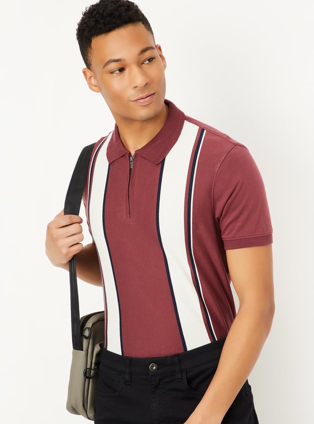 W.ANGLE Men's TO Color Block Point Tour Fit Polo T-Shirt