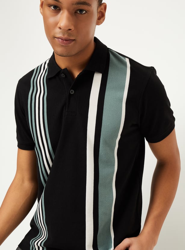 Buy Men Striped Polo T-shirt Online at just Rs. 799.0