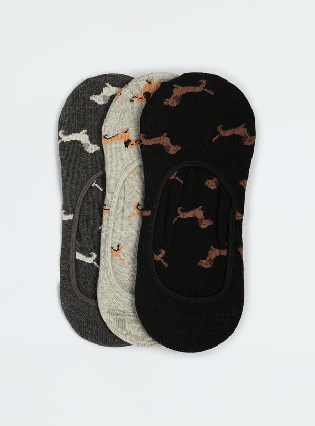 Women Patterned No Show Socks - Pack of 3