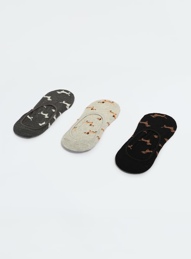 Women Patterned No Show Socks - Pack of 3