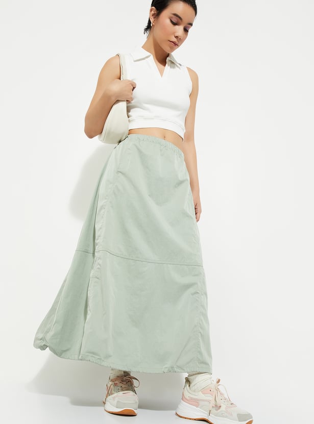 URB_N Women Solid Maxi Skirt