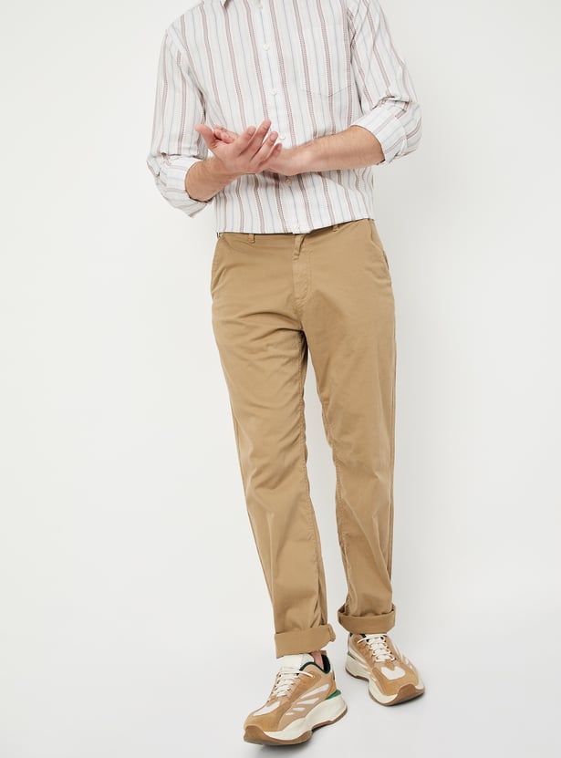 Men Solid Slim Fit Chinos