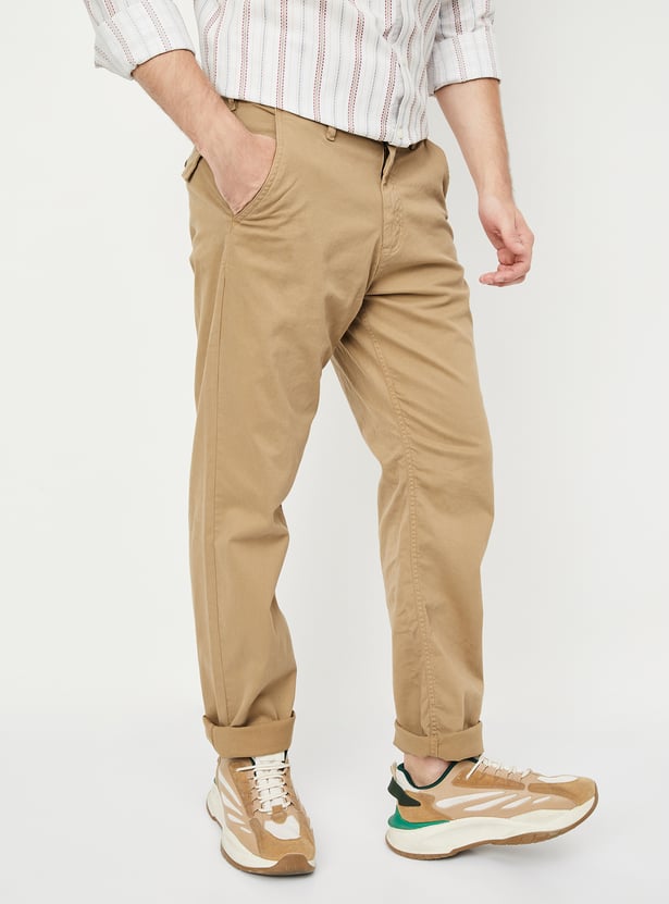 Men Solid Slim Fit Chinos