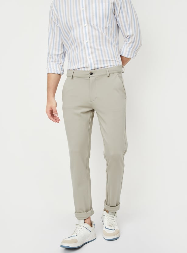 Men Solid Slim Fit Chinos